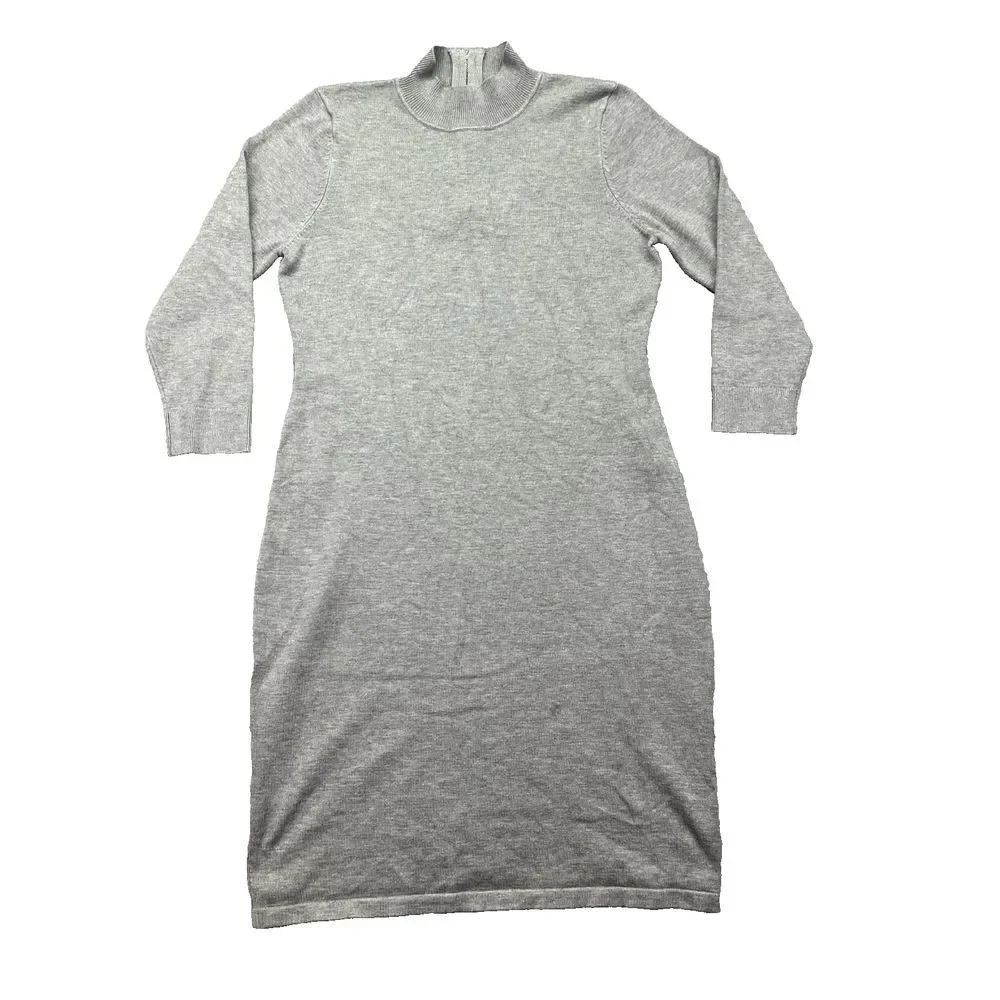 Calvin Klein Sweater Dress Women's Size M Grey Long Sleeve Minimalist Versatile‎